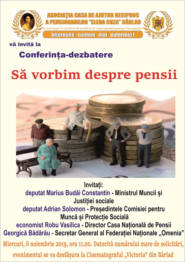 Conferință-dezbatere: Să vorbim despre pensii