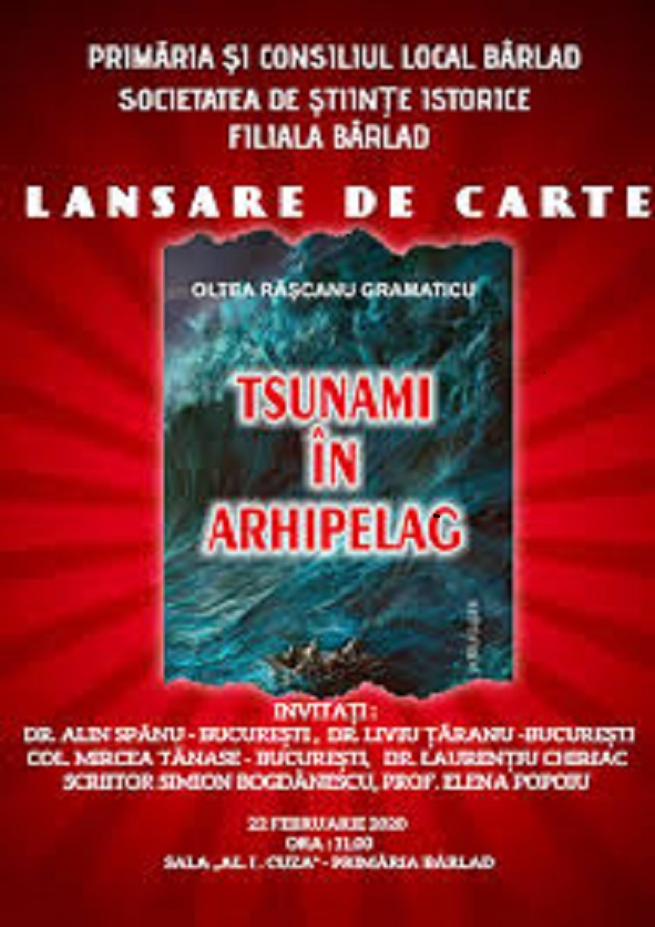Lansare de carte: Tsunami în Arhipelag” , autor Oltea Rășcanu Gramaticu