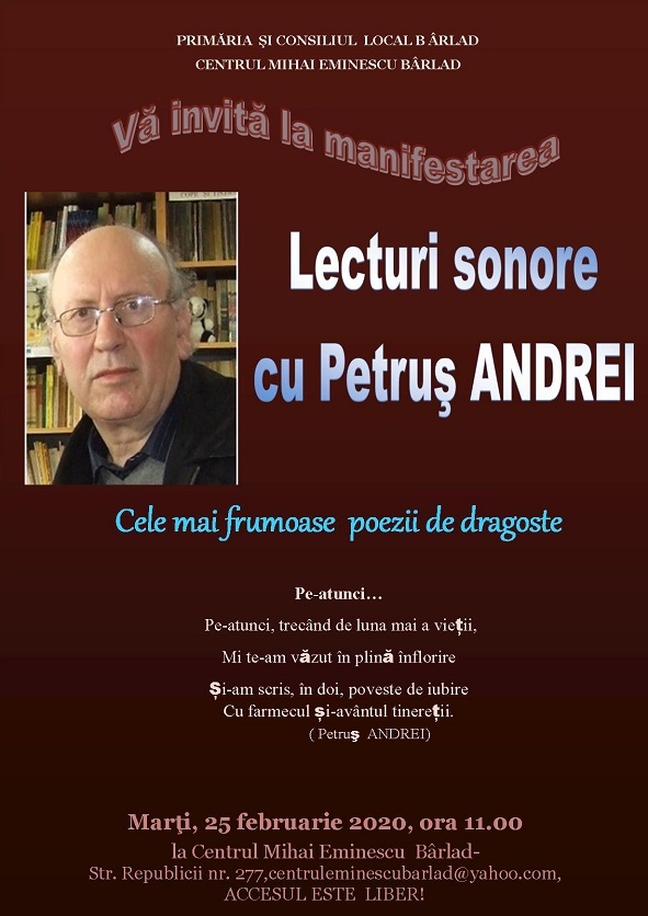 Manifestarea „Lecturi sonore cu Petruș Andrei”
